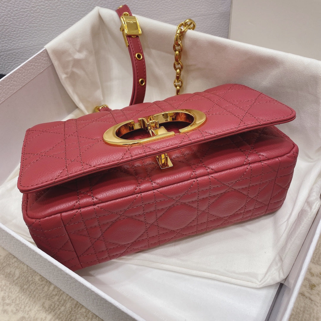 Dior M9241 Small Caro Bag Calfskin Purple Red - Default Title - View 7