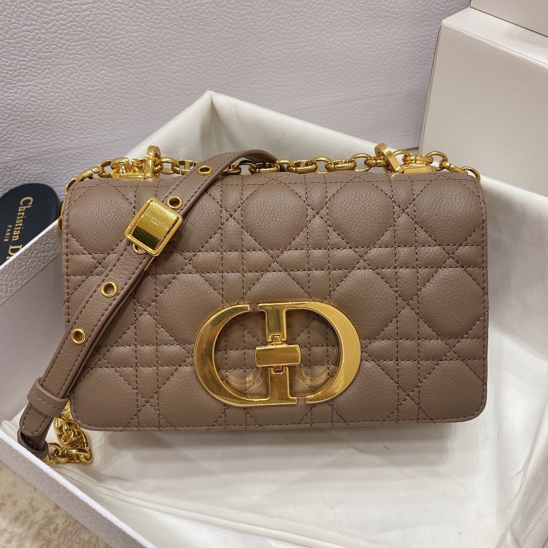 Dior M9241 Small Caro Bag Calfskin Kakhi - Default Title - View 1