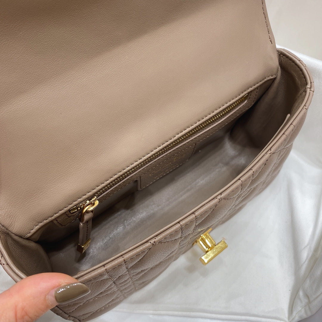 Dior M9241 Small Caro Bag Calfskin Kakhi - Default Title - View 8