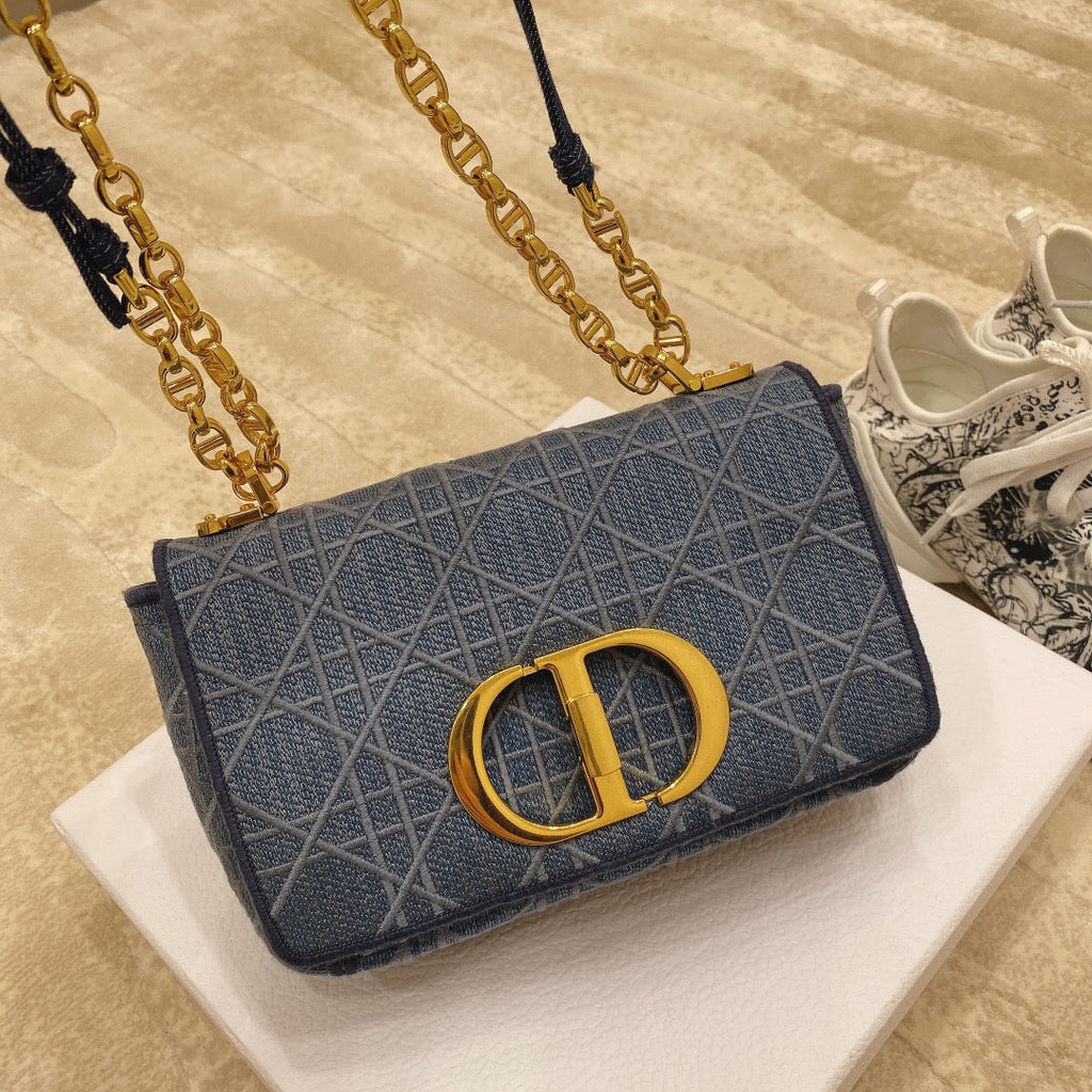 Dior M9241 Small Caro Shoulder Bag Calfskin Blue - Default Title - View 2