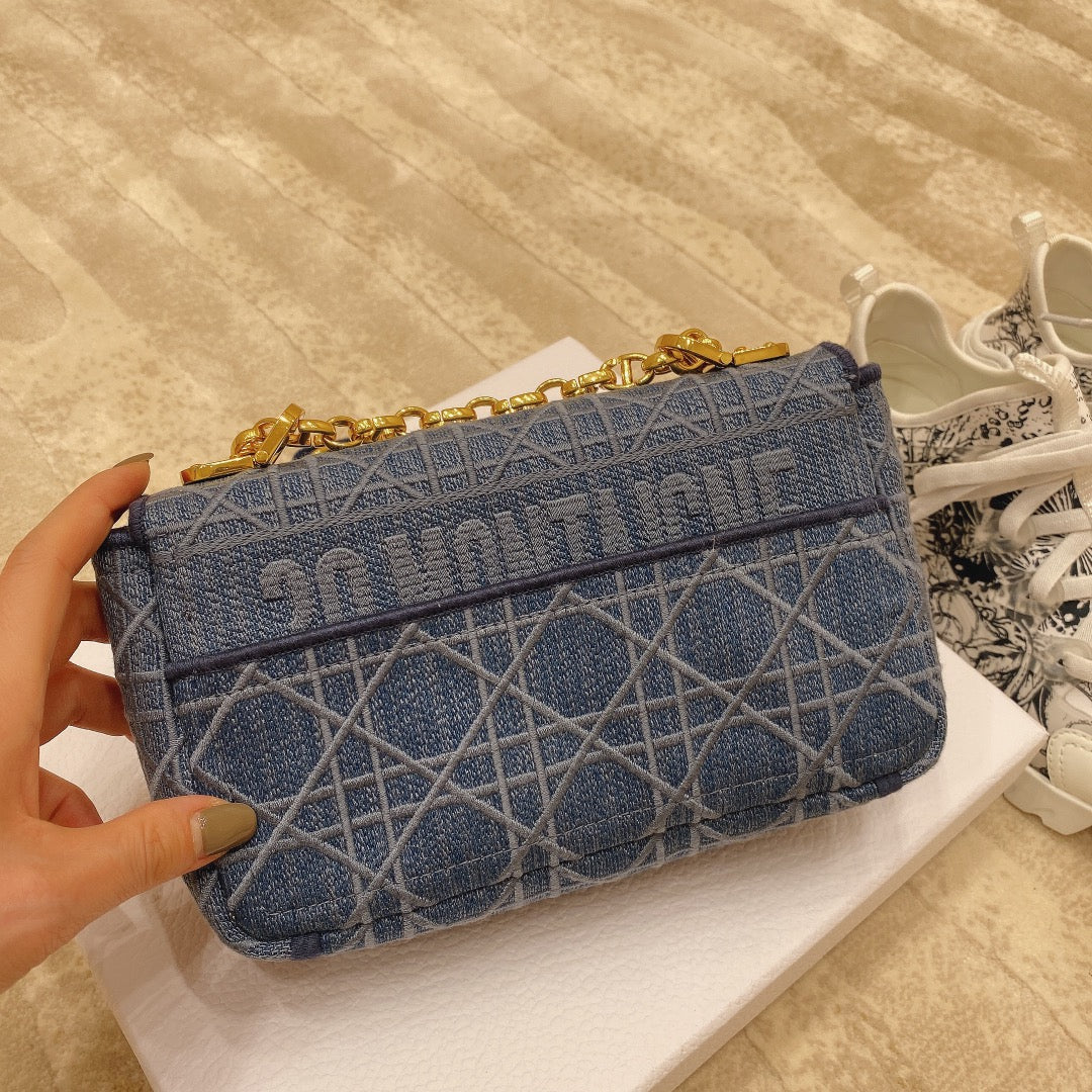 Dior M9241 Small Caro Shoulder Bag Calfskin Blue - Default Title - View 3