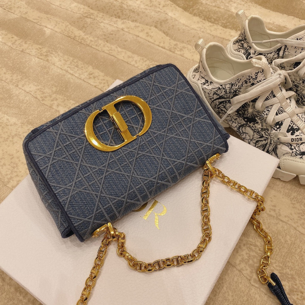Dior M9241 Small Caro Shoulder Bag Calfskin Blue - Default Title - View 4