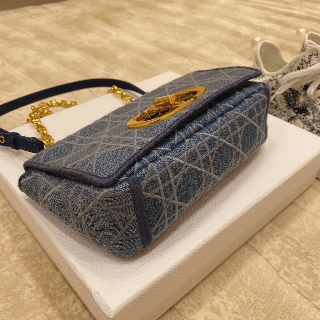 Dior M9241 Small Caro Shoulder Bag Calfskin Blue - Default Title - View 5