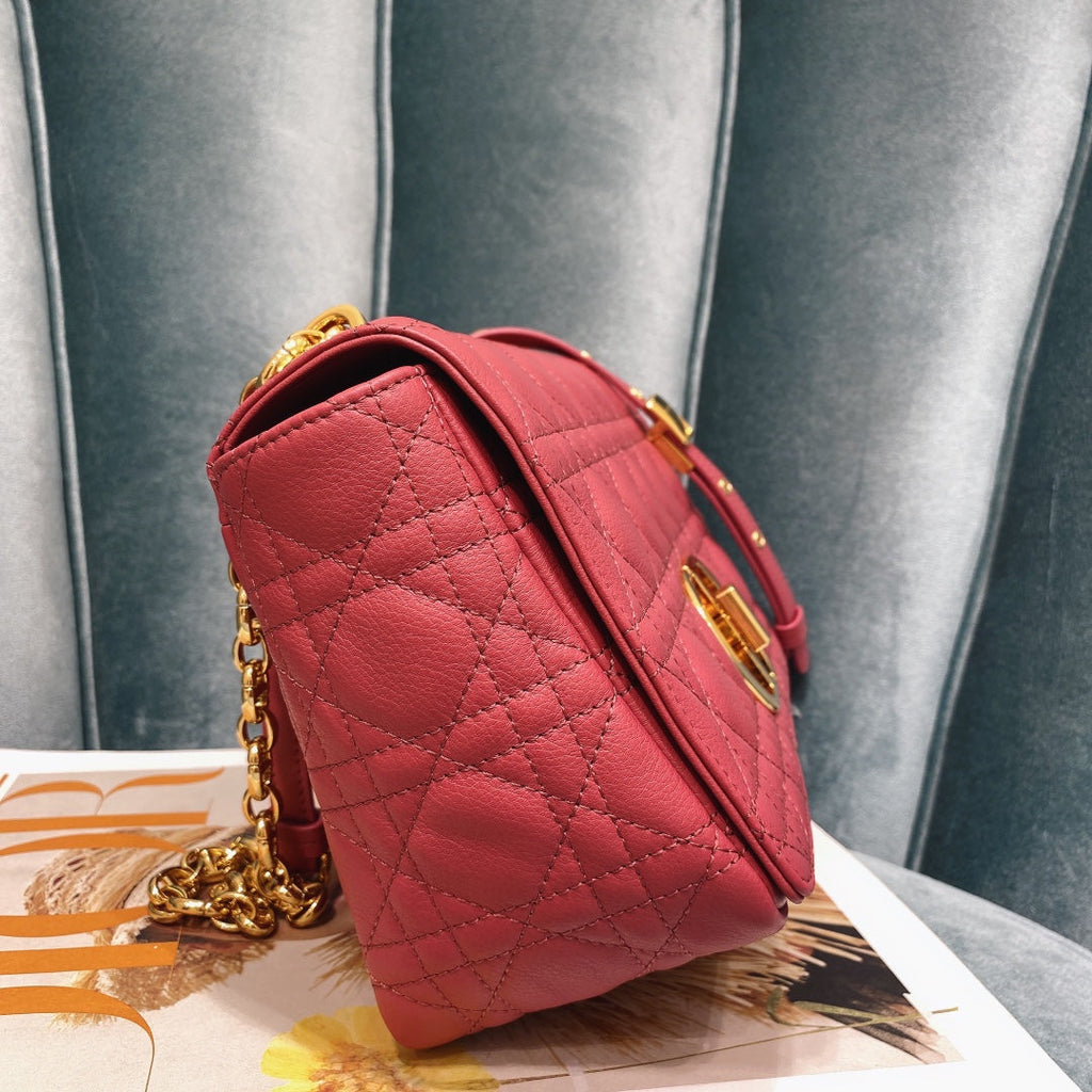 Dior M9242 Medium Caro Bag Calfskin Red - Default Title - View 4