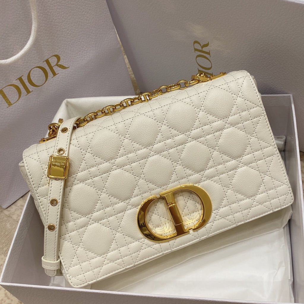Dior M9242 Medium Caro Bag Calfskin White - Default Title - View 2