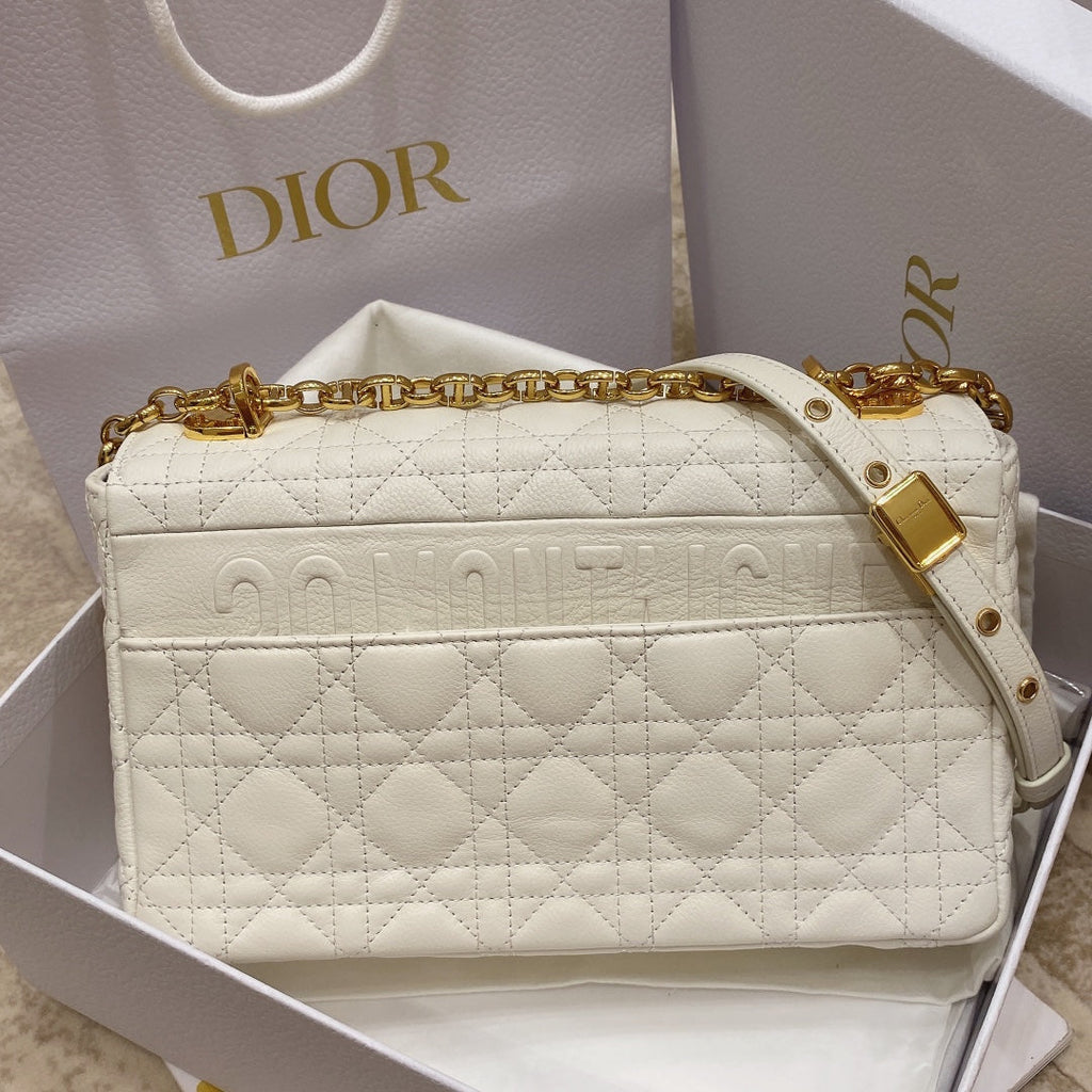 Dior M9242 Medium Caro Bag Calfskin White - Default Title - View 3