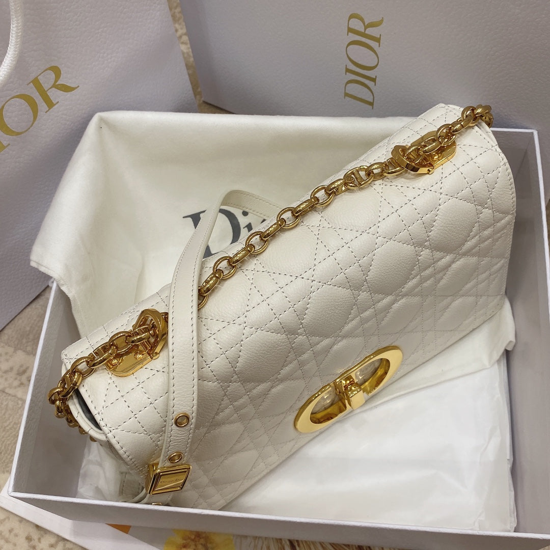 Dior M9242 Medium Caro Bag Calfskin White - Default Title - View 4