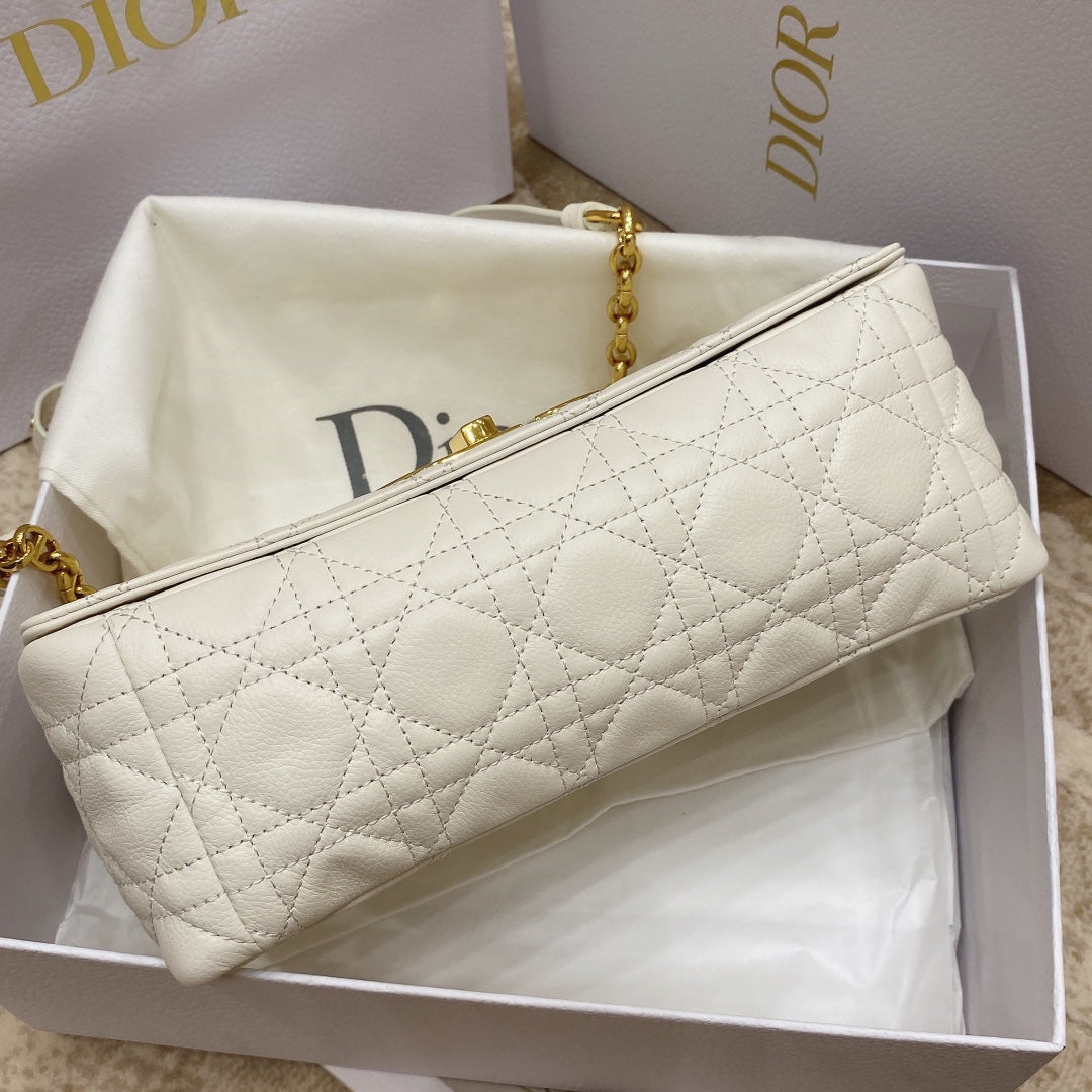 Dior M9242 Medium Caro Bag Calfskin White - Default Title - View 6