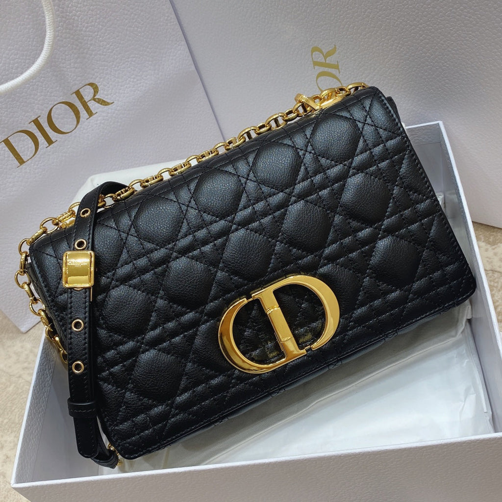 Dior M9242 Medium Caro Bag Calfskin Black - Default Title - View 2