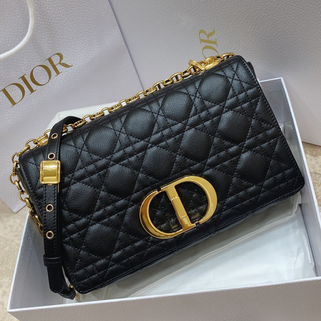 Dior M9242 Medium Caro Bag Calfskin Black - Default Title - View 2