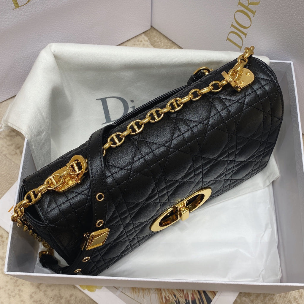 Dior M9242 Medium Caro Bag Calfskin Black - Default Title - View 4