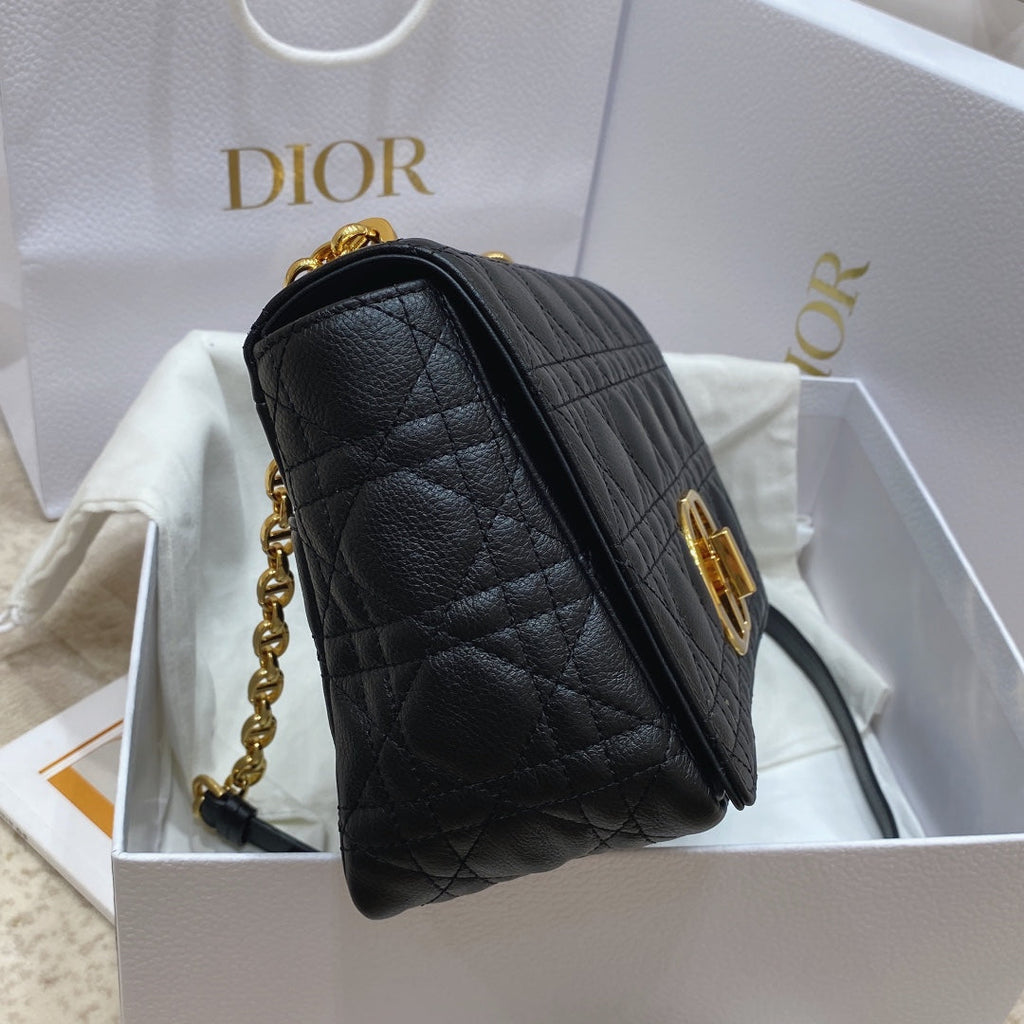 Dior M9242 Medium Caro Bag Calfskin Black - Default Title - View 5