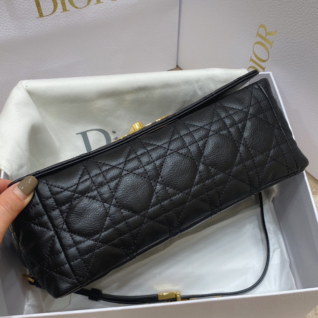 Dior M9242 Medium Caro Bag Calfskin Black - Default Title - View 6