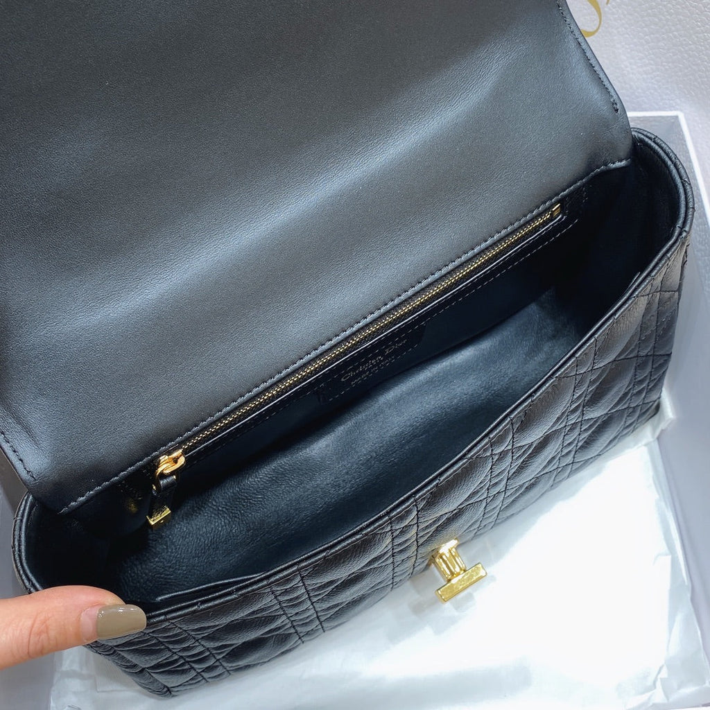 Dior M9242 Medium Caro Bag Calfskin Black - Default Title - View 8
