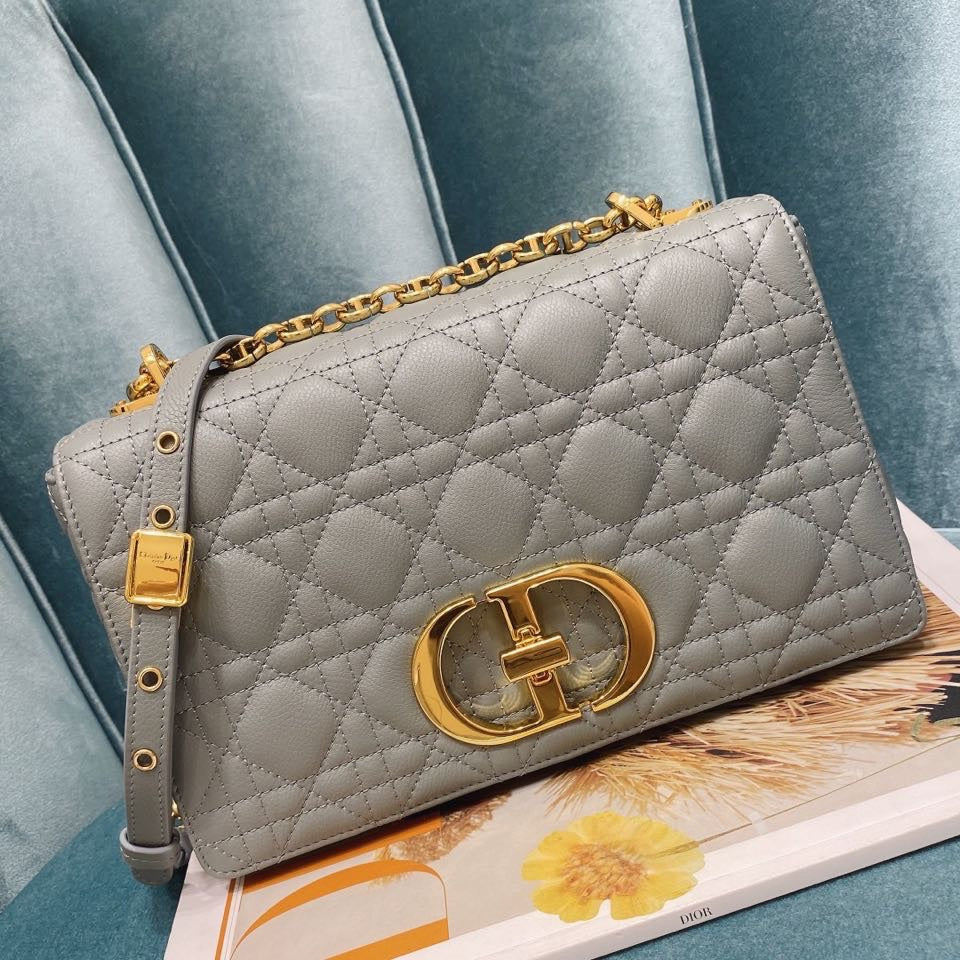 Dior M9242 Medium Caro Bag Calfskin Gray - Default Title - View 2