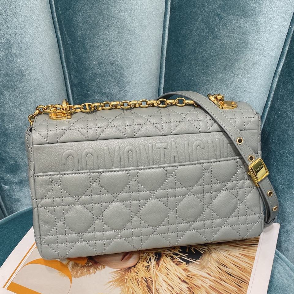 Dior M9242 Medium Caro Bag Calfskin Gray - Default Title - View 3