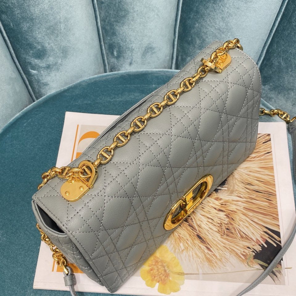 Dior M9242 Medium Caro Bag Calfskin Gray - Default Title - View 4