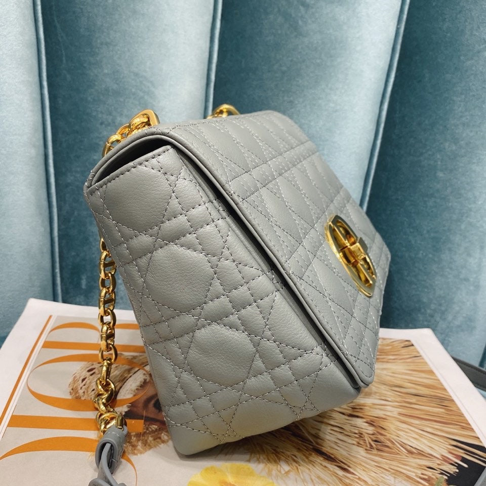 Dior M9242 Medium Caro Bag Calfskin Gray - Default Title - View 5