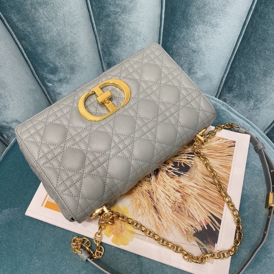 Dior M9242 Medium Caro Bag Calfskin Gray - Default Title - View 6