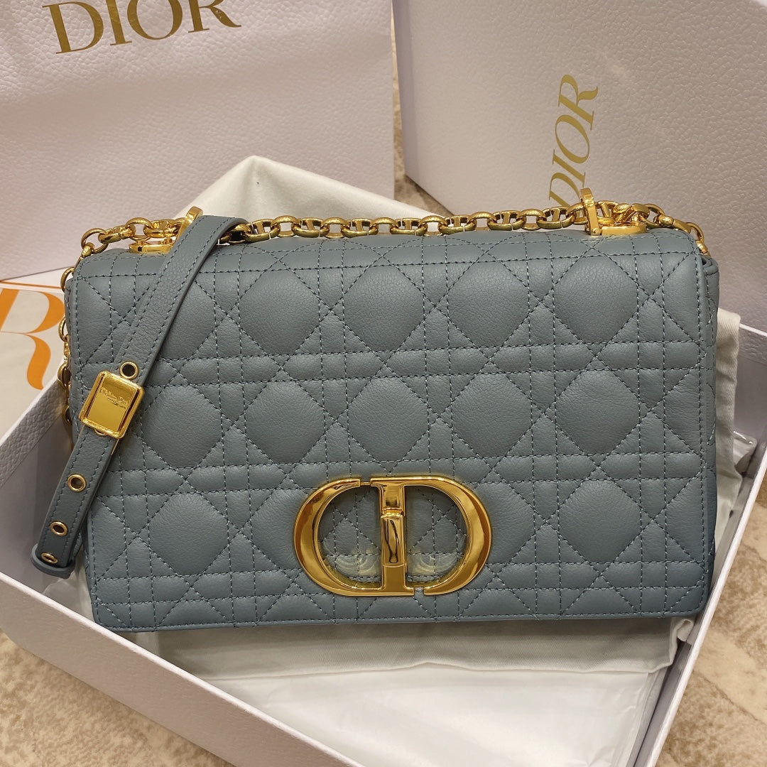 Dior M9242 Medium Caro Bag Calfskin Blue - Default Title - View 1