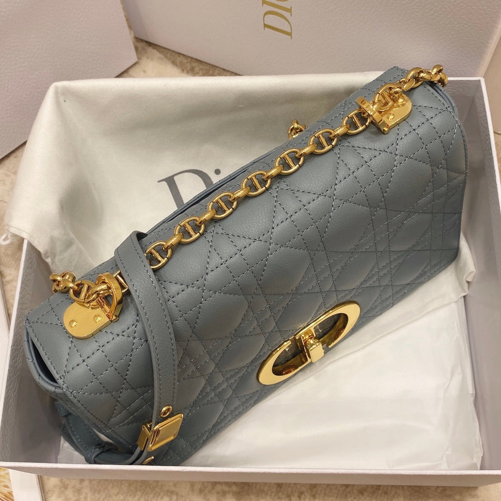 Dior M9242 Medium Caro Bag Calfskin Blue - Default Title - View 4