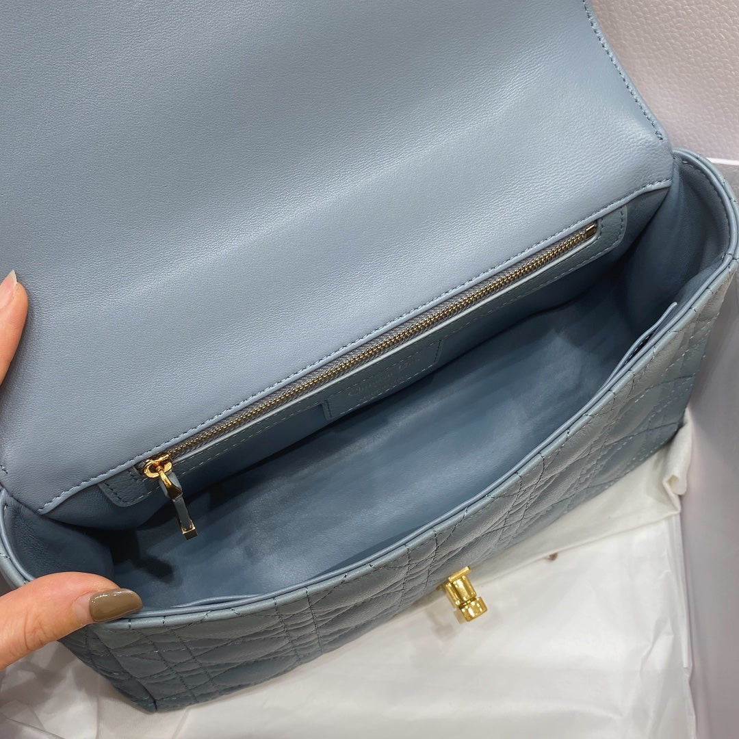 Dior M9242 Medium Caro Bag Calfskin Blue - Default Title - View 8