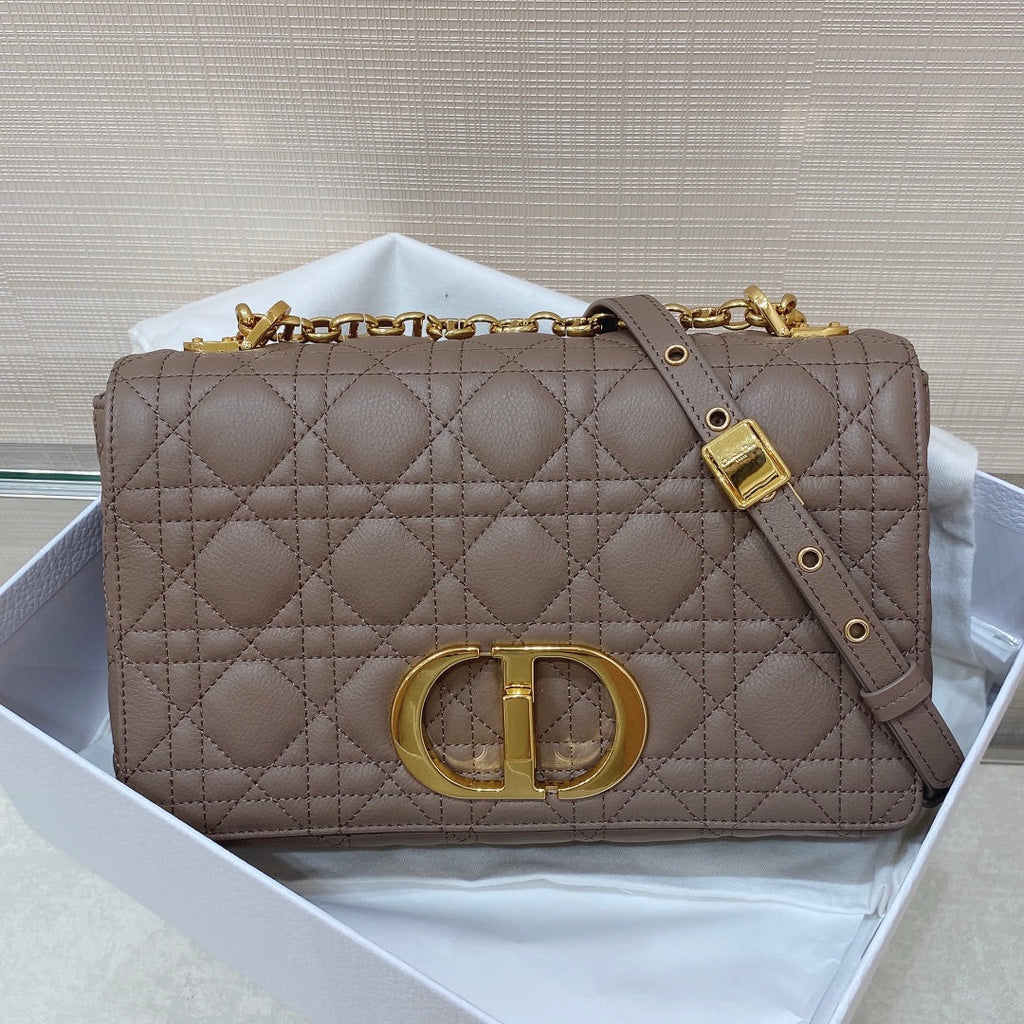 Dior M9242 Medium Caro Bag Calfskin Kakhi - Default Title - View 1