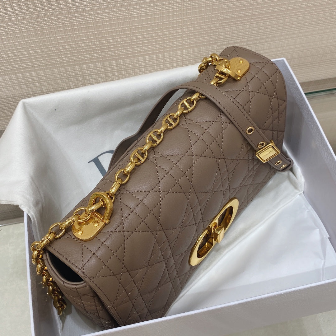 Dior M9242 Medium Caro Bag Calfskin Kakhi - Default Title - View 4