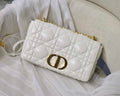 Dior Large Quilted Macrocannage M9243 Calfskin White with Gold Logo - Default Title - View 1