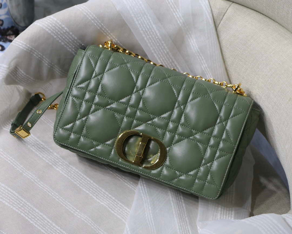 Dior Large Quilted Macrocannage M9243 Calfskin Green - Default Title - View 1
