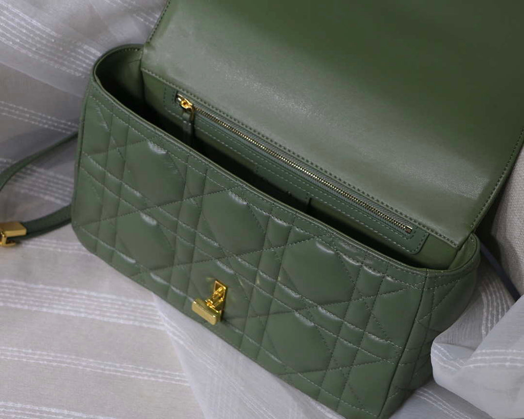 Dior Large Quilted Macrocannage M9243 Calfskin Green - Default Title - View 8