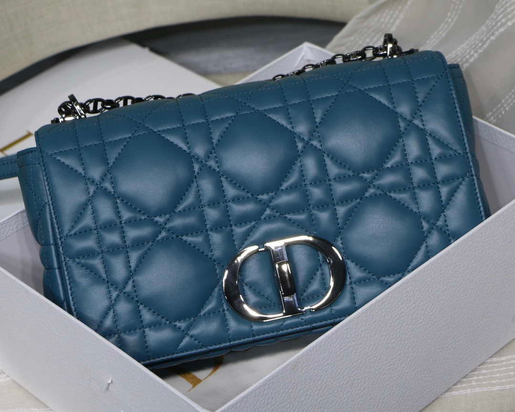 Dior Large Quilted Macrocannage M9243 Calfskin Blue - Default Title - View 2