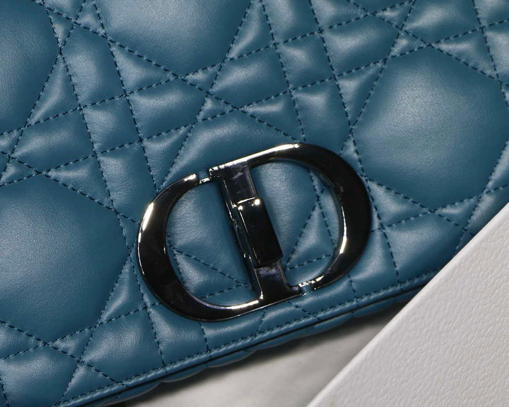 Dior Large Quilted Macrocannage M9243 Calfskin Blue - Default Title - View 3