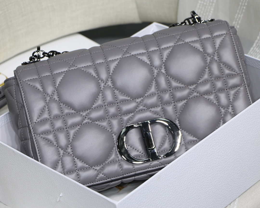 Dior Large Quilted Macrocannage M9243 Calfskin Gray - Default Title - View 2