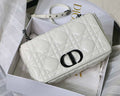 Dior Large Quilted Macrocannage M9243 Calfskin White with Black logo - Default Title - View 1