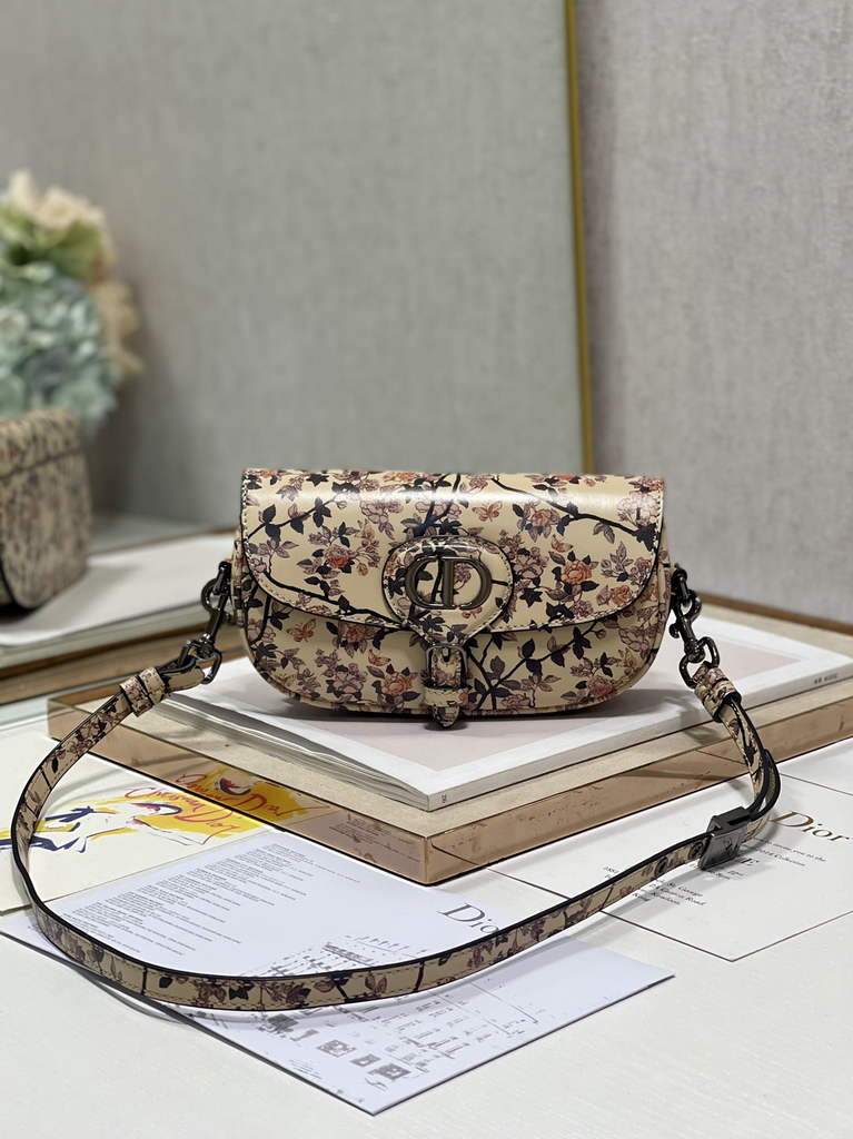 Dior M9327 Bobby East-West Bag Metallic Apricot Brocart Printed Calfskin - Default Title - View 1