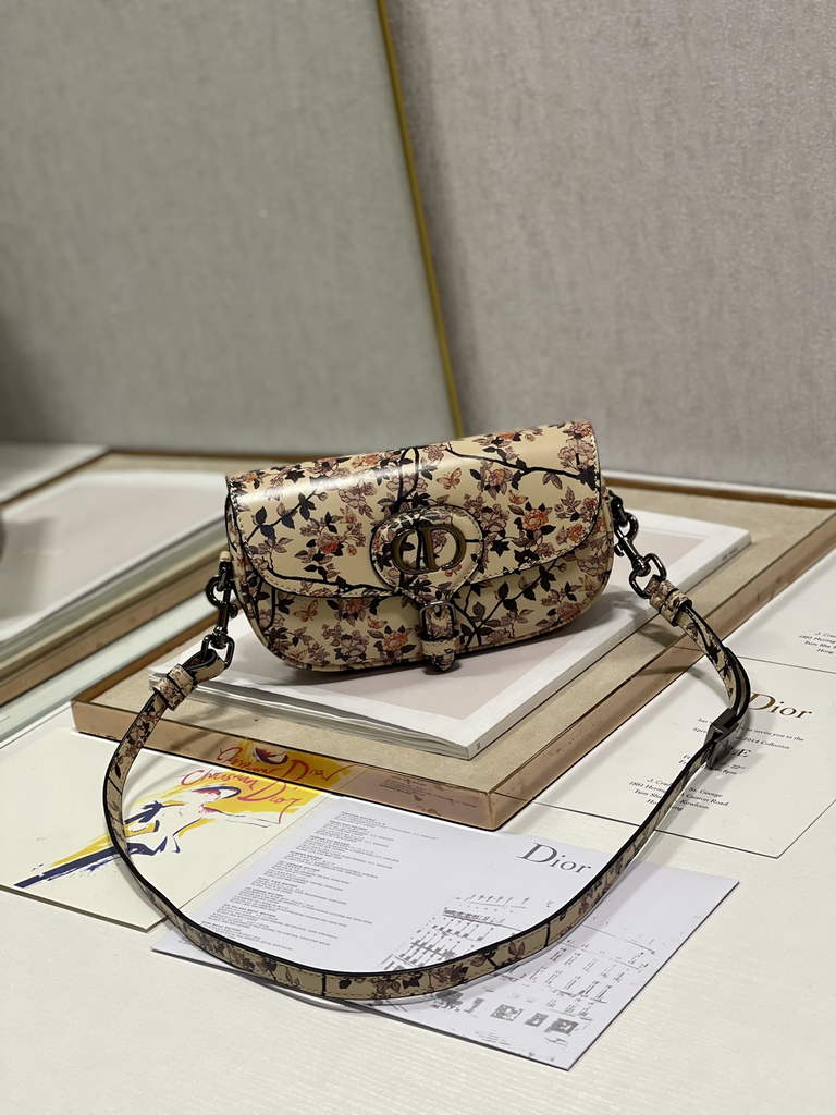 Dior M9327 Bobby East-West Bag Metallic Apricot Brocart Printed Calfskin - Default Title - View 2