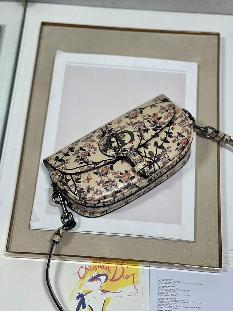 Dior M9327 Bobby East-West Bag Metallic Apricot Brocart Printed Calfskin