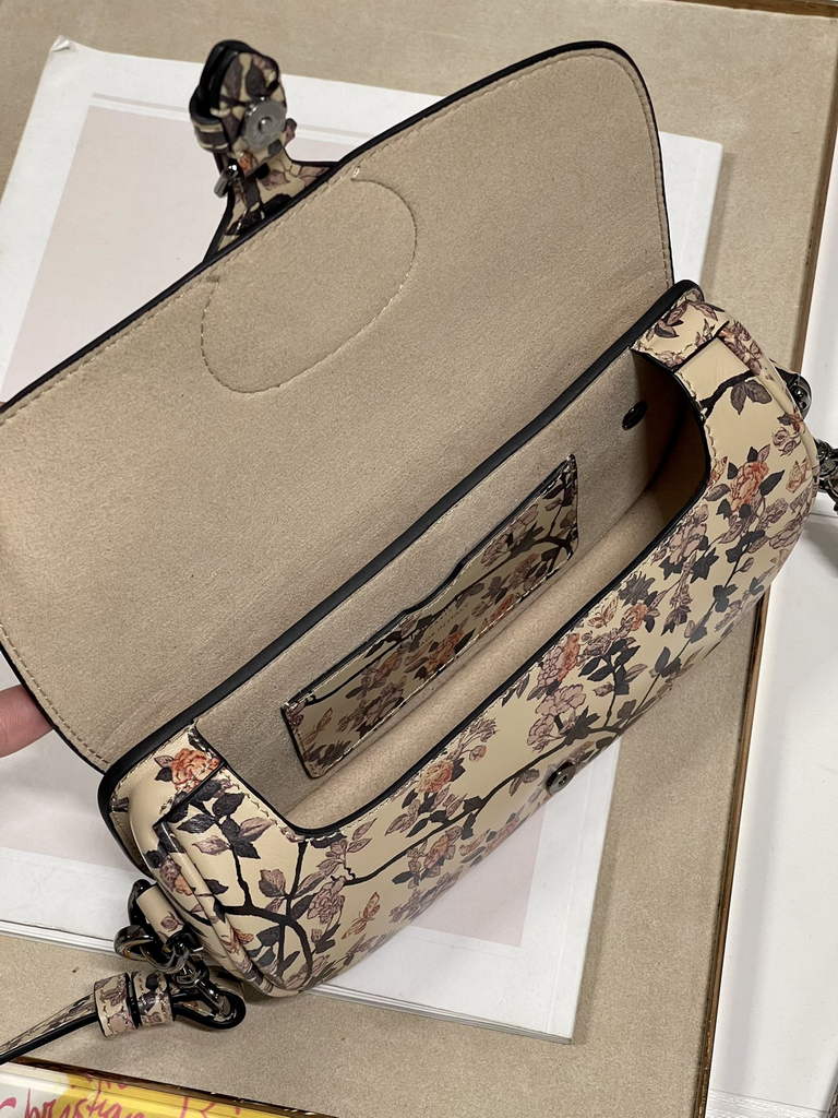 Dior M9327 Bobby East-West Bag Metallic Apricot Brocart Printed Calfskin