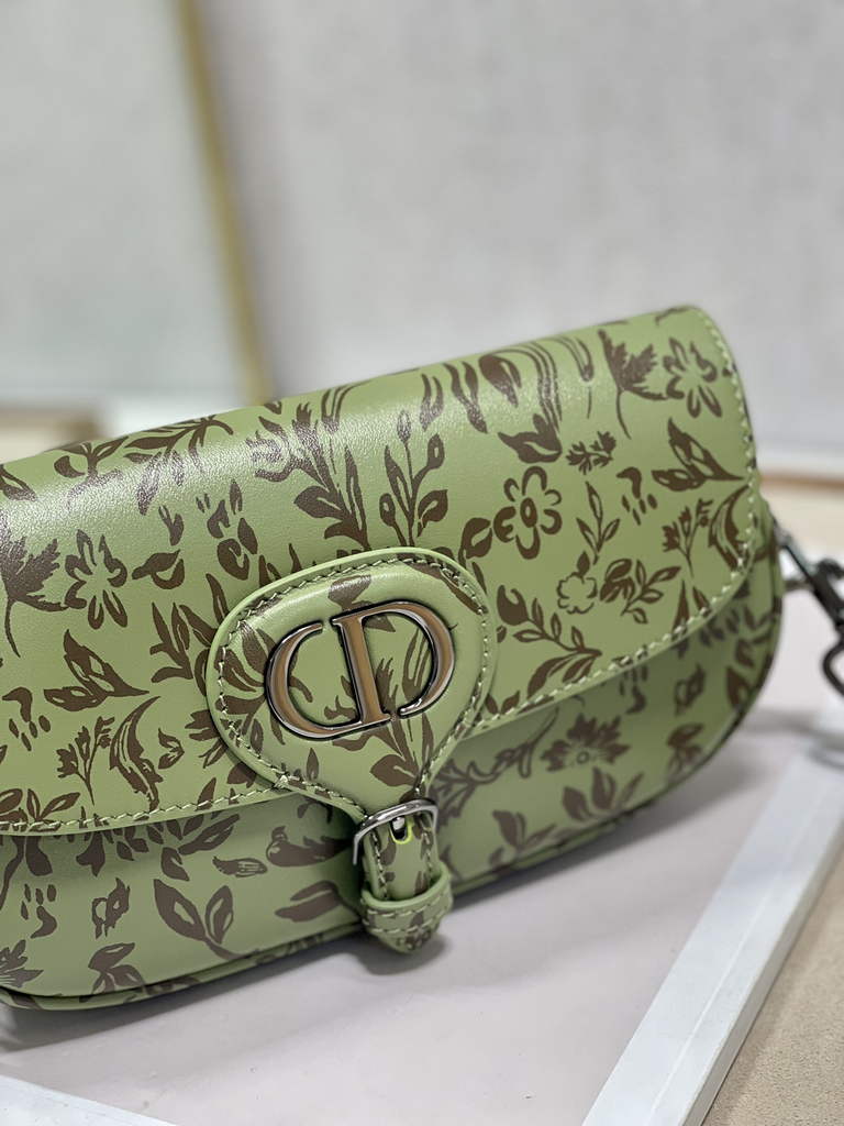 Dior M9327 Bobby East-West Bag Metallic Green Brocart Printed Calfskin - Default Title - View 5