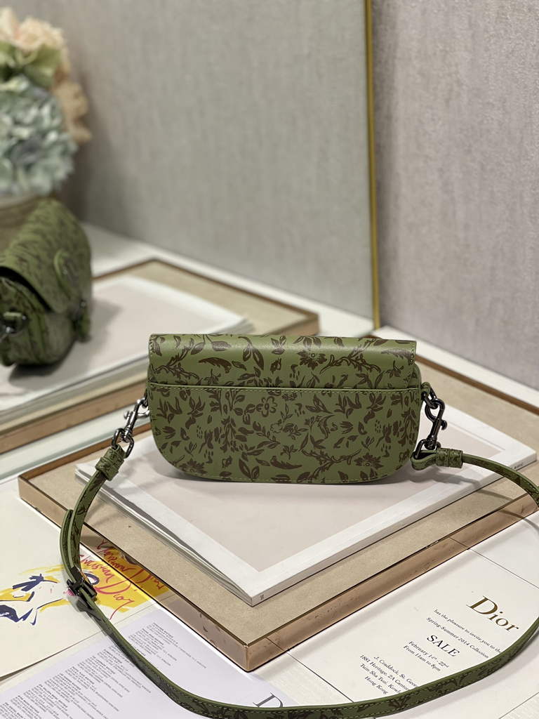 Dior M9327 Bobby East-West Bag Metallic Green Brocart Printed Calfskin - Default Title - View 2