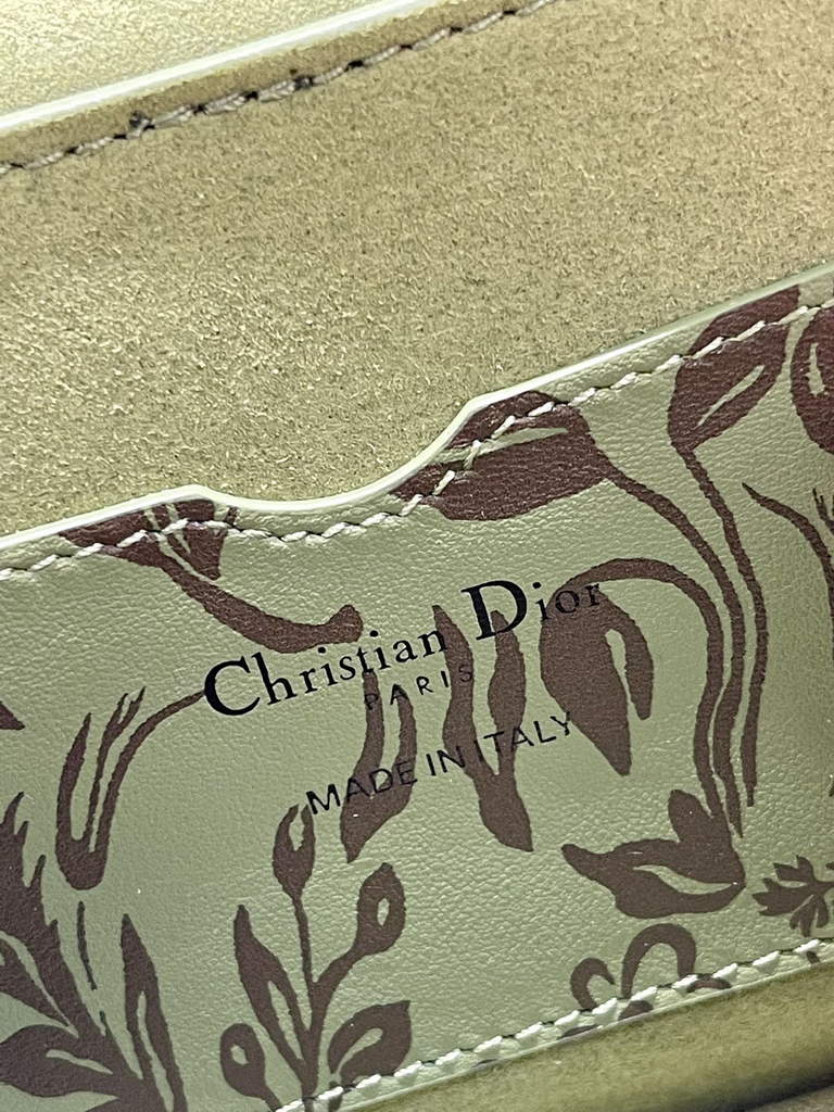 Dior M9327 Bobby East-West Bag Metallic Green Brocart Printed Calfskin