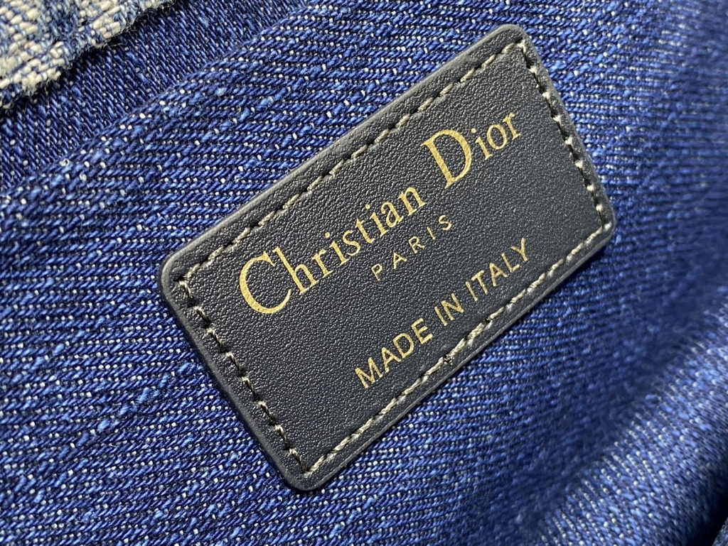 Dior 30 Montaigne East-West Bag with Chain M9334 Blue Denim Dior Oblique Jacquard