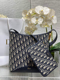 Medium Dior Médaillon Bucket Bag - Blue Oblique Jacquard M1532 - Default Title - View 1