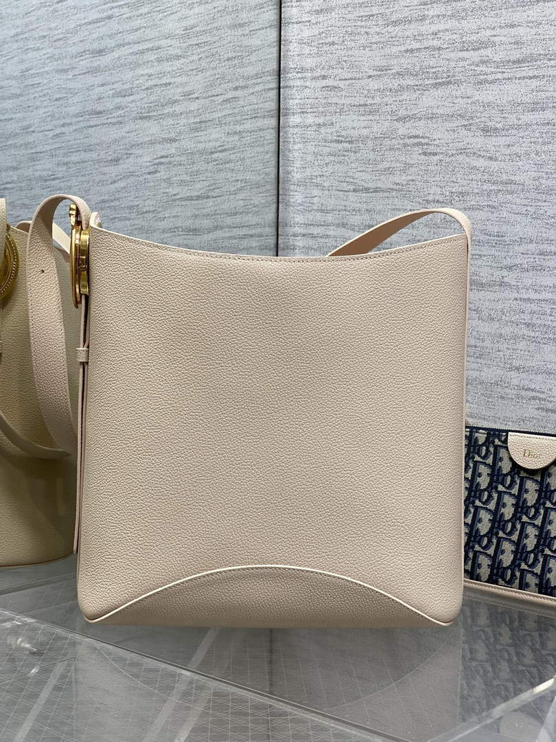 Medium Dior Médaillon Bucket Bag - Apricot Grained Calfskin M1532 - Default Title - View 6