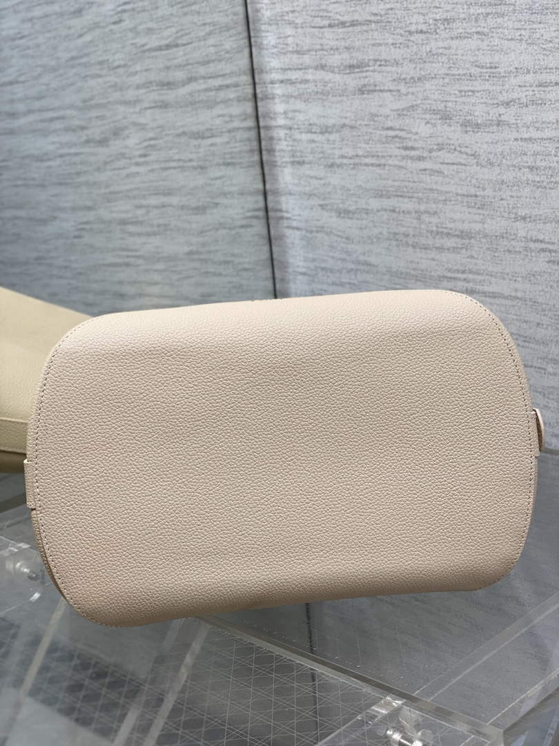 Medium Dior Médaillon Bucket Bag - Apricot Grained Calfskin M1532 - Default Title - View 8