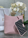 Medium Dior Médaillon Bucket Bag - Pink Grained Calfskin M1532 - Default Title - View 1