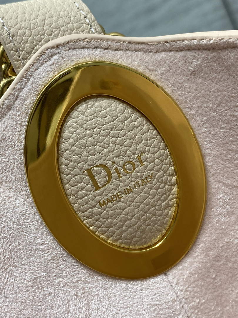 Medium Dior Médaillon Bucket Bag - Apricot Grained Calfskin M1532 - Default Title - View 10
