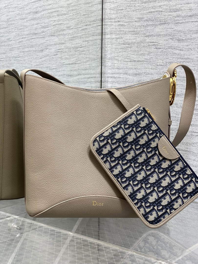 Medium Dior Médaillon Bucket Bag - Gray Grained Calfskin M1532 - Default Title - View 2