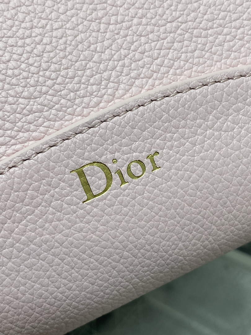Medium Dior Médaillon Bucket Bag - Pink Grained Calfskin M1532 - Default Title - View 4